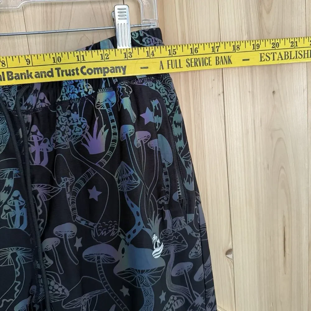 Rainbow Reflective Jogger Pant Elastic Drawstring Waist Mushroom Rave Pride Sz M - Picture 10 of 12